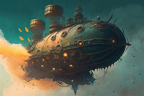 Steampunk Airship Battle