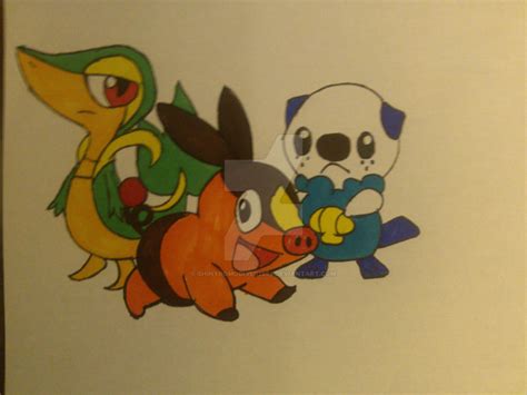 Unova Region starters by shinykomodiver1994 on DeviantArt