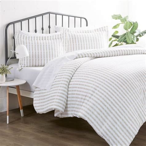 Noble Linens 3 Piece Rugged Stripes Duvet Cover Set, King/Calking ...