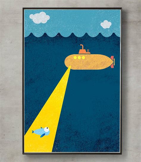 Yellow Submarine Submarine Under Water Sea Ocean Print - Etsy