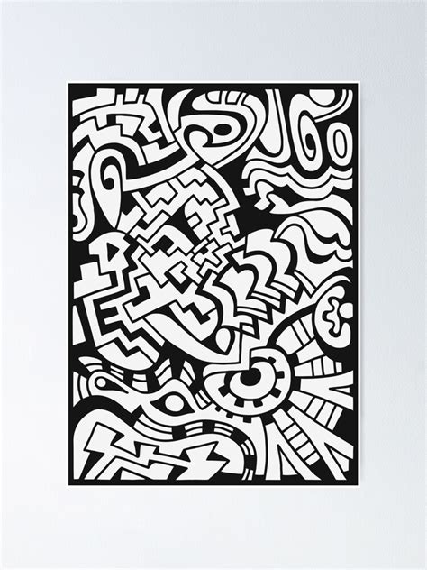 "Black and white doodle graffiti" Poster for Sale by aapshop | Redbubble