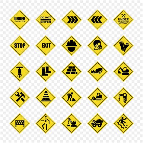 Under Construction Sign Vector PNG Images, Construction Signs Yellow, Construction Sign ...