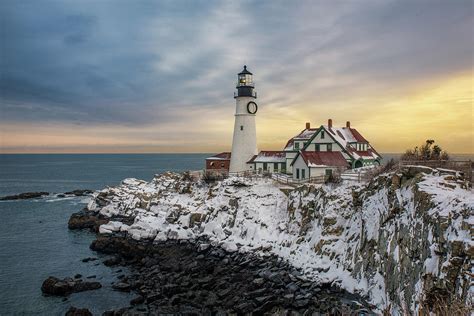 Winter Morning at Portland Head Light Photograph by Jesse MacDonald ...