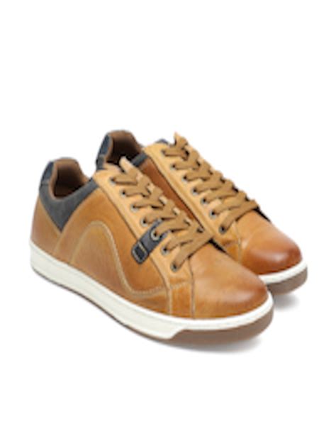 Buy Steve Madden Men Tan Brown Leather Sneakers - Casual Shoes for Men ...