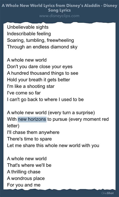 A whole new world lyrics aladdin part 612782-A whole new world lyrics ...