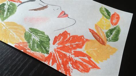 Leaf painting idea. Autumn Girl project - YouTube