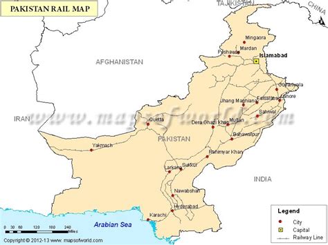 Pakistan Rail Map, Railway Map of Pakistan | Pakistan map, Pakistan ...