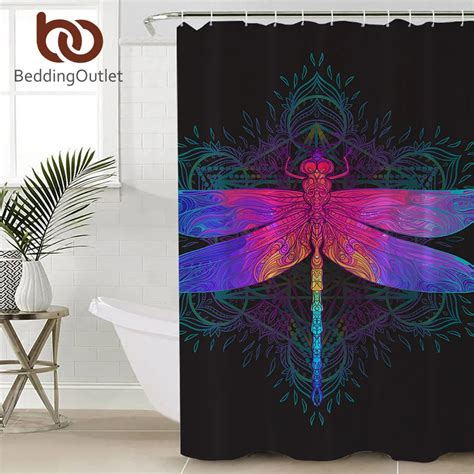 BeddingOutlet Dragonfly Mandala Shower Curtain Waterproof Polyester ...