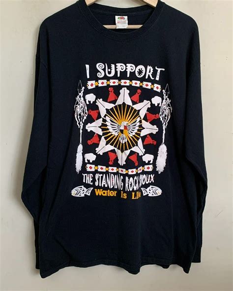 T-Shirt Black Logo "I Support The Standing Rock Sioux… - Gem