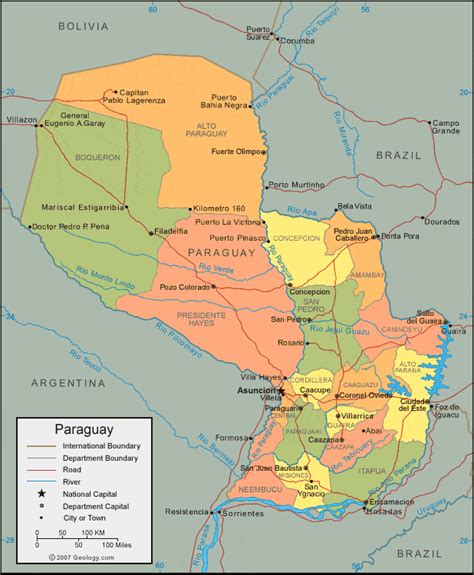 Paraguay Map and Satellite Image