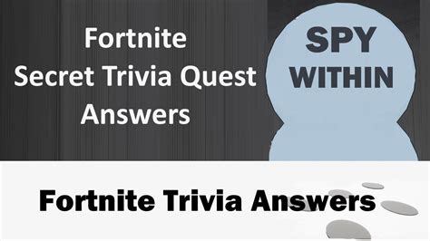 Fortnite Trivia Answers | Secret Trivia Quest - YouTube