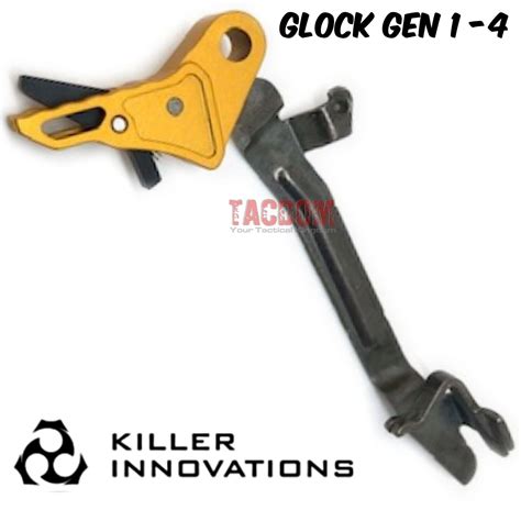 Killer Innovations Velocity Trigger with Bar for Glock Gen 1-4 Gold with Black Safety – TACDOM