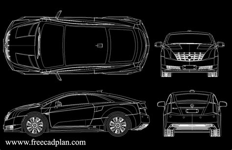 Cadillac ELR CAR DWG CAD Block Drawing , Autocad - free cad plan