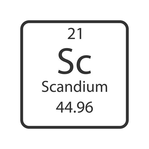 Scandium symbol. Chemical element of the periodic table. Vector ...