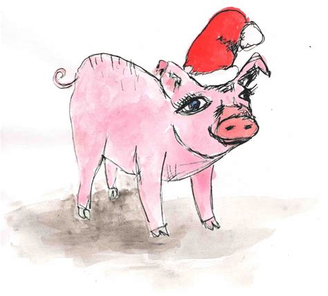 Merry Christmas Pig Print Download Make Your Own Christmas - Etsy