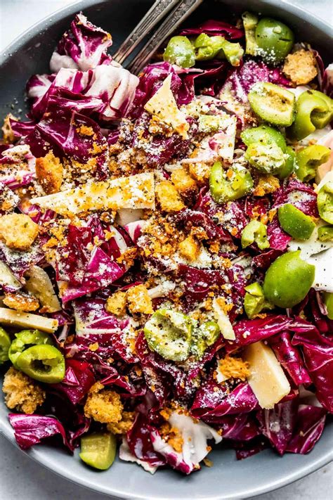 Radicchio Salad Recipe with Olives & Parmesan | Platings + Pairings