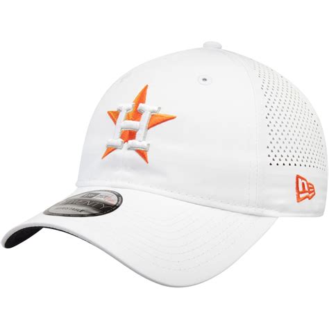 Men's Houston Astros New Era White Perforated Pivot 9TWENTY Adjustable Hat