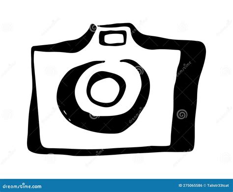 Camera Symbol Drawing Hand Painted with Ink Stock Vector - Illustration of icon, graphic: 275065586