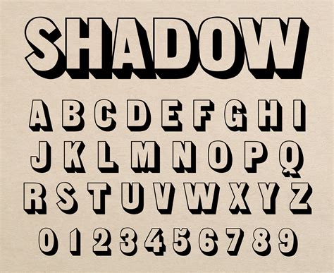 Shadow Font Shadow Script Font Drop Shadow Font Letters With Shadow ...