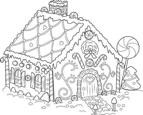 Gingerbread House Coloring Pages | Candy coloring pages, Christmas ...