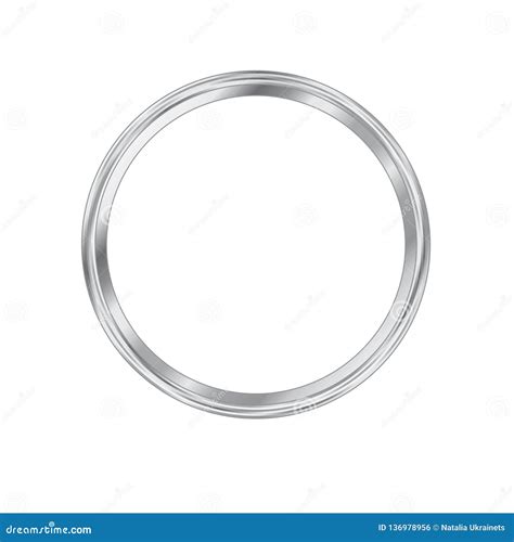 Silver round frame stock vector. Illustration of object - 136978956