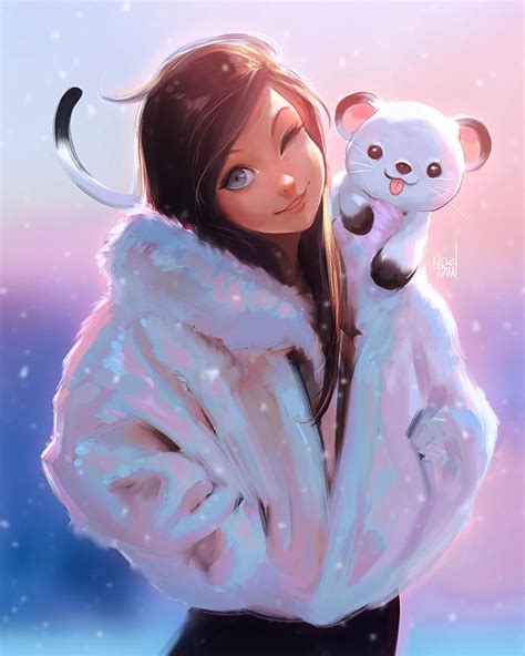 enjoying the winter | Anime / Manga | Girls cartoon art, Cartoon girl drawing, Cute cartoon girl