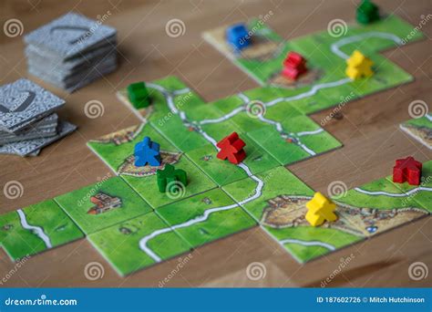 Carcassonne Board Game Being Played on a Table Top Editorial Photo ...