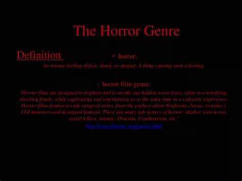 PPT - The Horror Genre PowerPoint Presentation, free download - ID:2257040