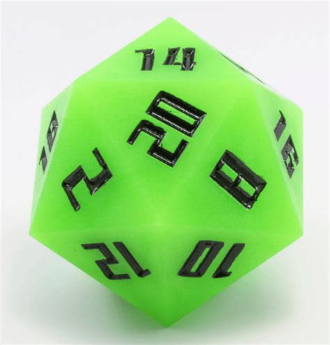 Giant D20 (Glow-In-The-Dark Green) | Huge 54mm TTRPG Game Die | Dark Elf Dice | Reviews on Judge.me