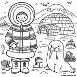 Coloring Page Of A Traditional Inuit Outfit Download Or Print For Free sketch template