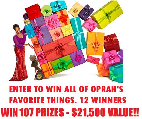 Oprah's Favorite Things 2018 Giveaway - 12 Winners Win 107 Gifts Each, Over $21,500 Value ...