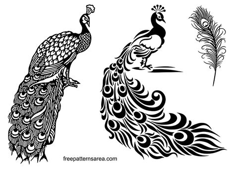 Peacock Silhouette Vector Art Images - FreePatternsArea