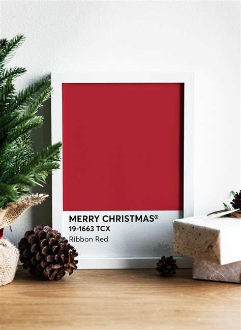 Pantone Merry Christmas Ribbon Red 19-1663 TCX Christmas | Etsy