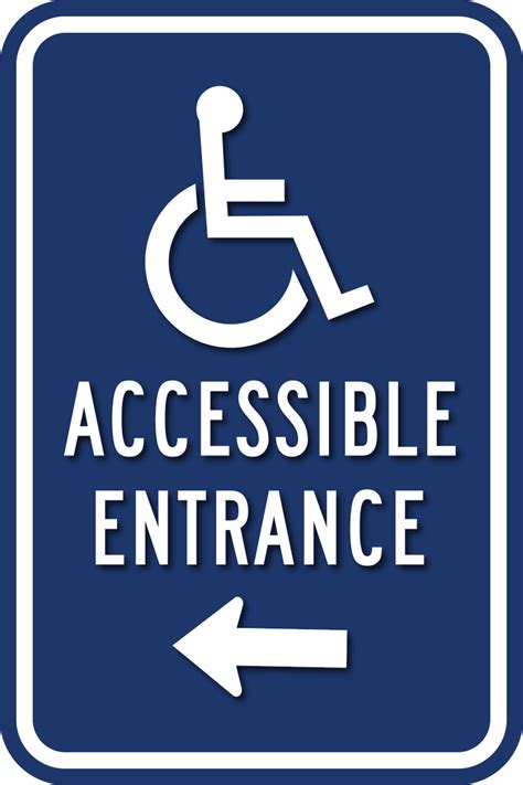 ADA Wheelchair Accessible Entrance Sign with Direction Arrow – ADA Sign ...