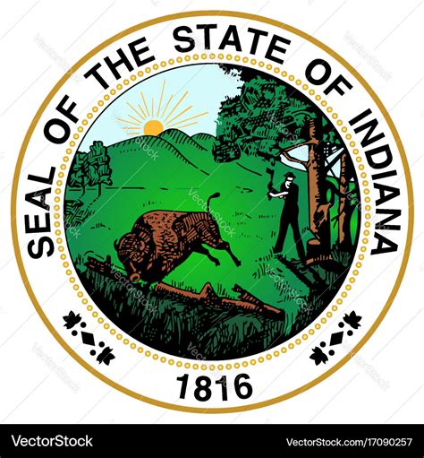 Indiana state seal Royalty Free Vector Image - VectorStock