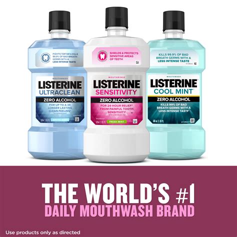 Listerine Sensitivity Alcohol-Free Mouthwash in Fresh Mint, 500 mL ...