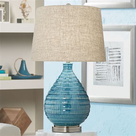 360 Lighting Mid Century Modern Table Lamp Textured Ceramic 24" High ...