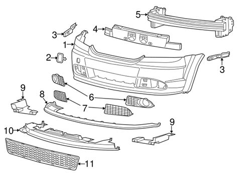 2011-2018 Dodge Journey Bumper Impact Absorber 68079840AB | TascaParts.com