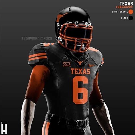 Texas Longhorns Football Uniform with Number Six