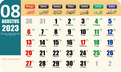 Kalender Jawa 2023 Januari sampai Desember Lengkap File PNG dan CDR