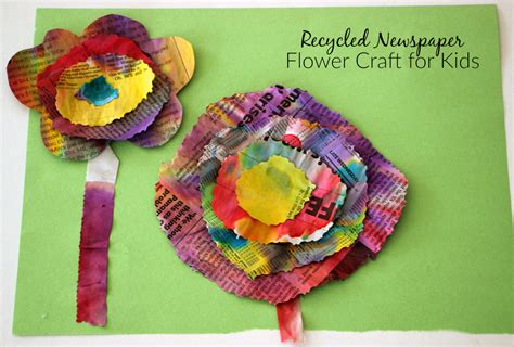 Watercolor & Recycled Newspaper Flower Craft - Where Imagination Grows