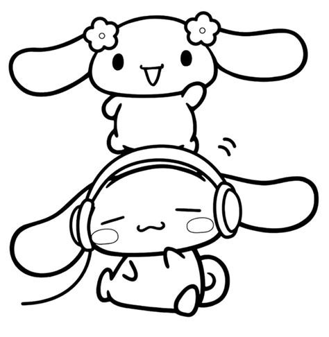 🖍️ Cinnamoroll con auriculares - Dibujo para Colorear Gratis para ...