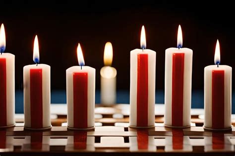 Premium AI Image | Candles on a chess board with a black background