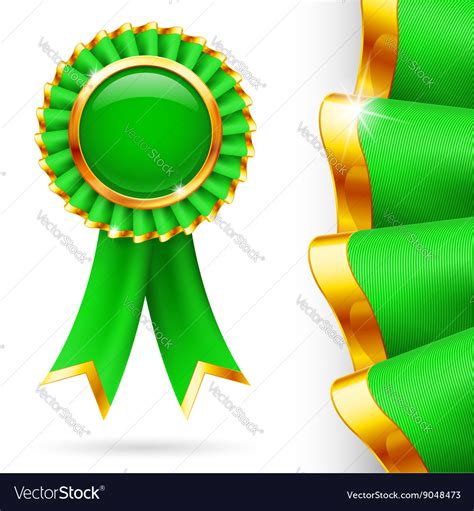 Green award ribbon Royalty Free Vector Image - VectorStock