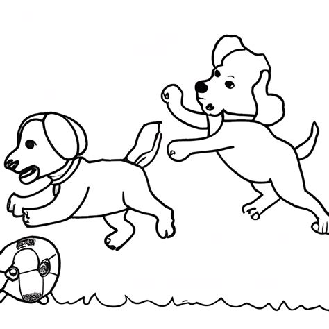 Dogs Playing Soccer Coloring Page · Creative Fabrica