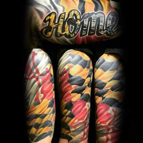 50 Maryland Flag Tattoo Ideas For Men - State Flag Designs