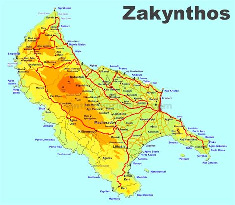 Zakynthos travel map