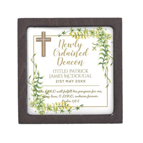 Newly Ordained Deacon Gift Scripture Verse Custom Gift Box | Zazzle.com in 2020 | Custom gift ...