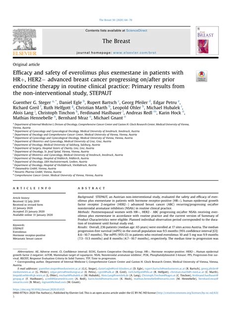 (PDF) Efficacy and safety of everolimus plus exemestane in patients ...