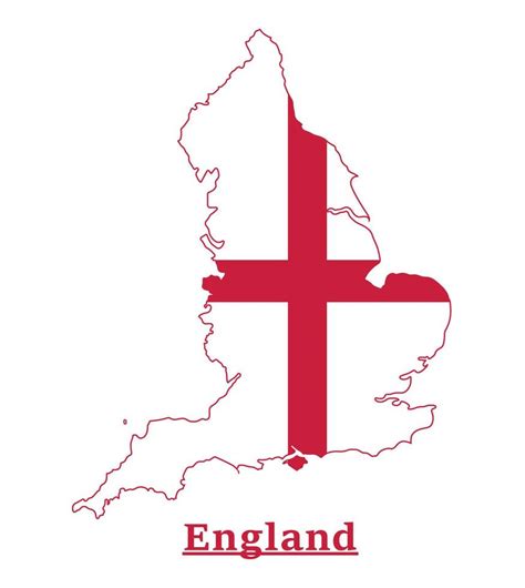 England National Flag Map Design, Illustration Of England Country Flag ...